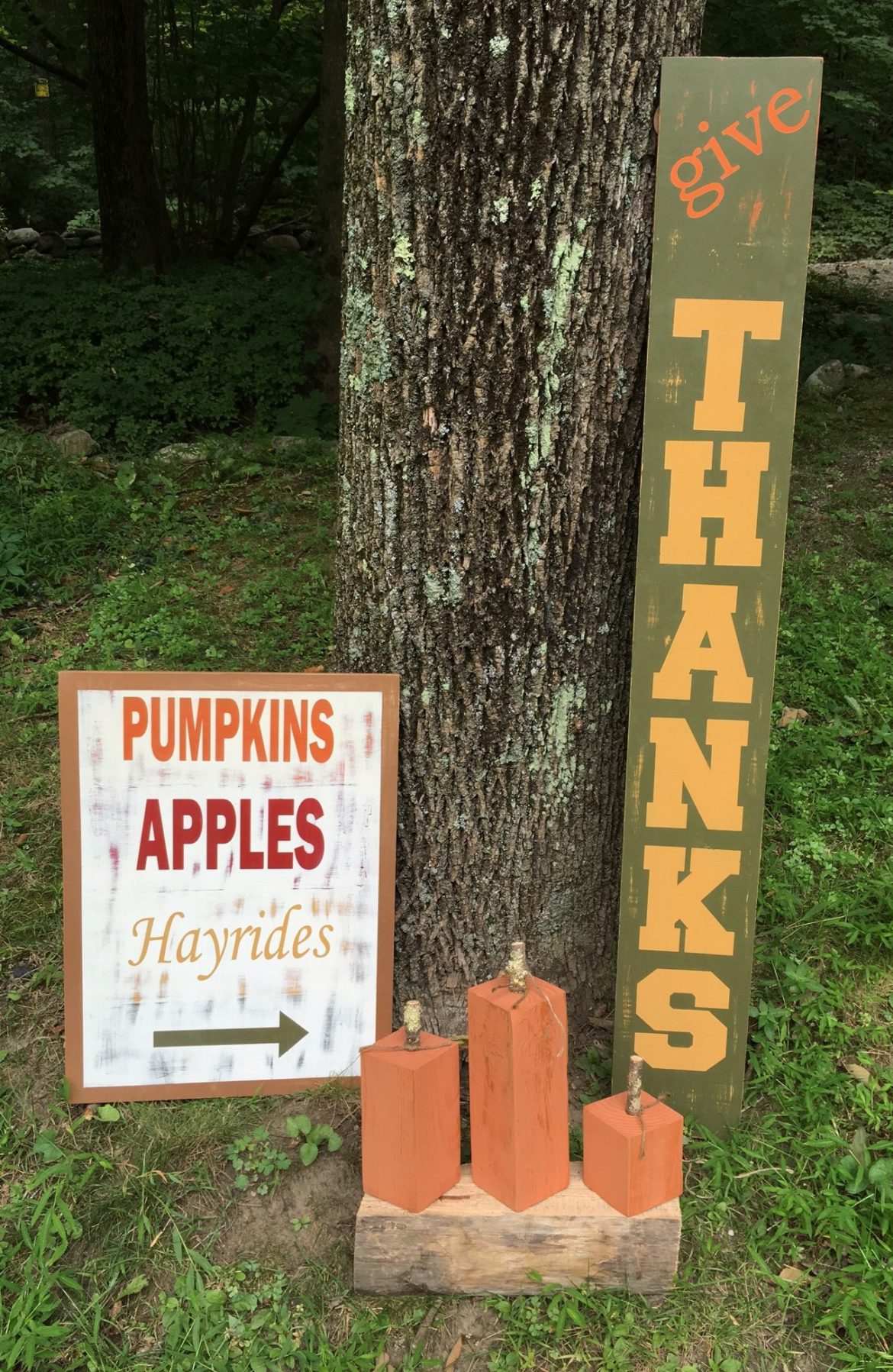 How to make your own diy fall decor, diy wooden pumpkins and signs