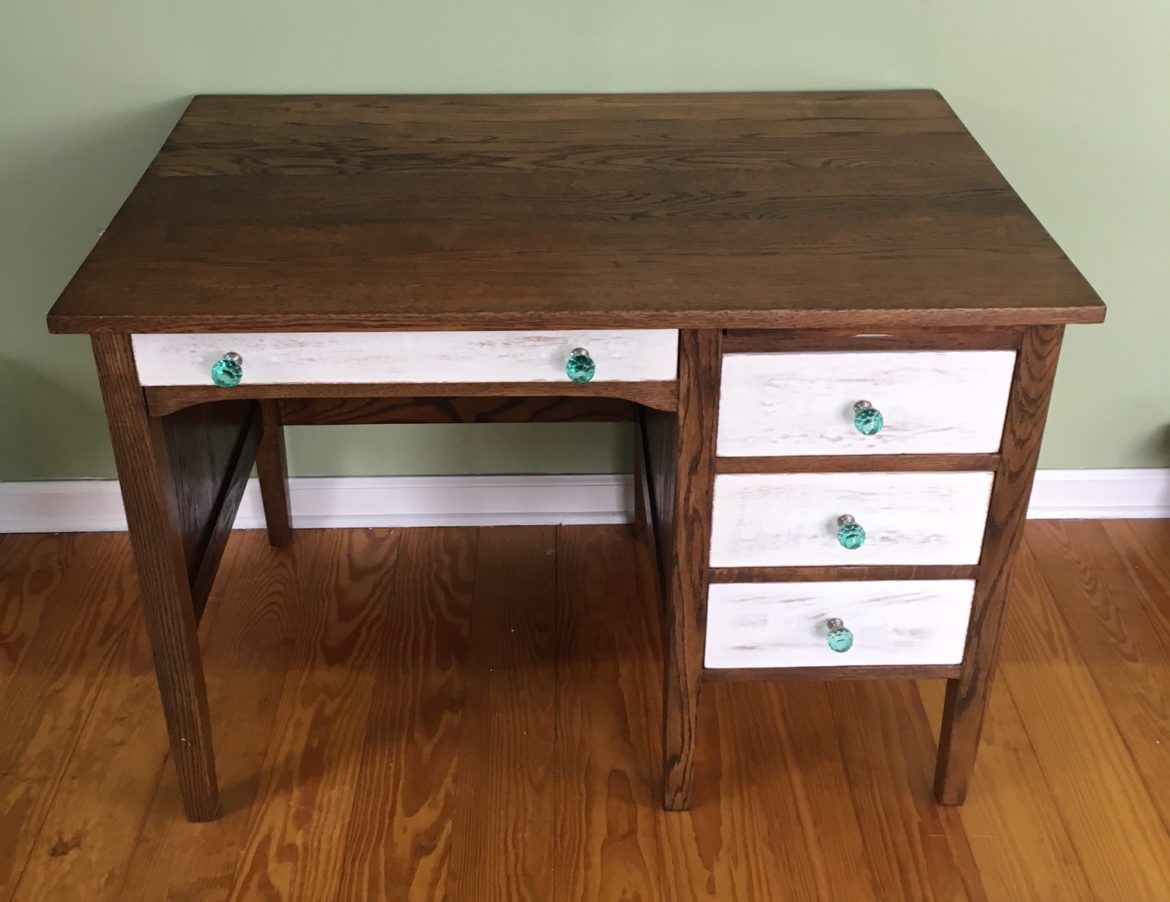 Oak Desk Refinish From Splinter To Splendid